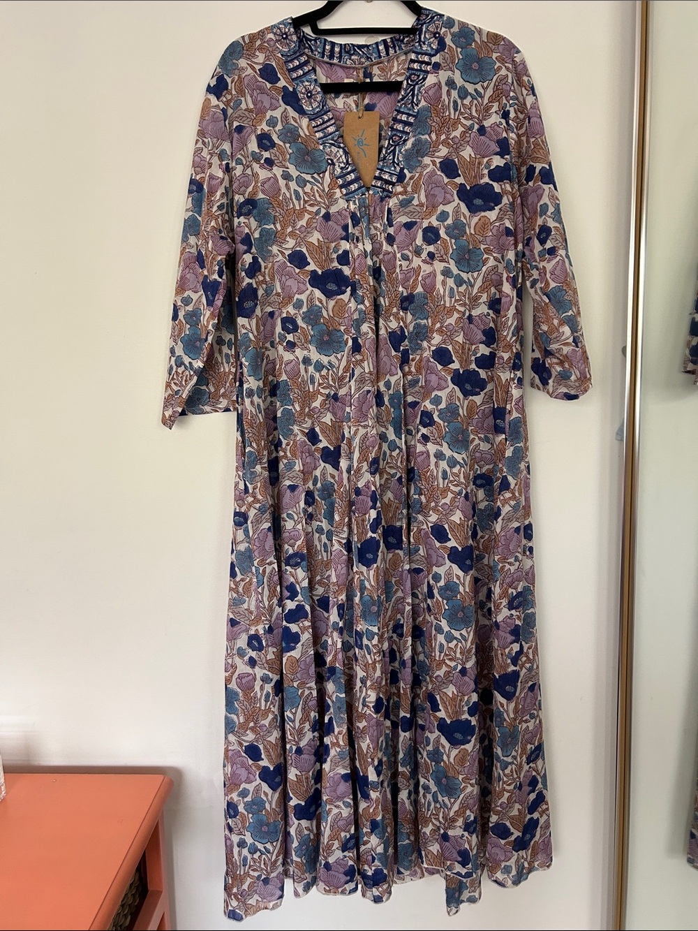 NWT! Blue Nomad Floral Print Dress in Blue & Lavender